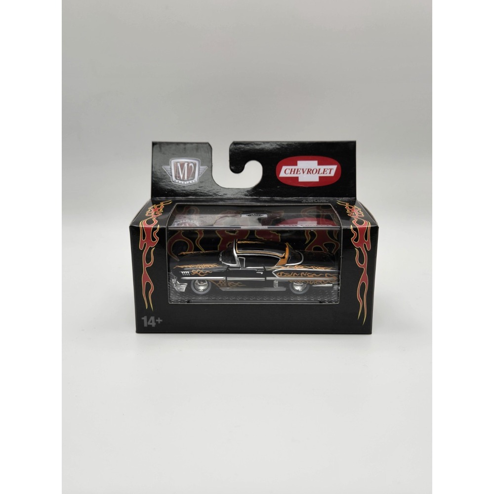 M2 Machines 1958 Chevrolet Impala Chevy S144 25-97 NIB Black W Flames '58 Custom
